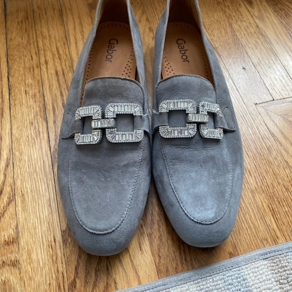 Gabor Gray Suede Women's Loafers